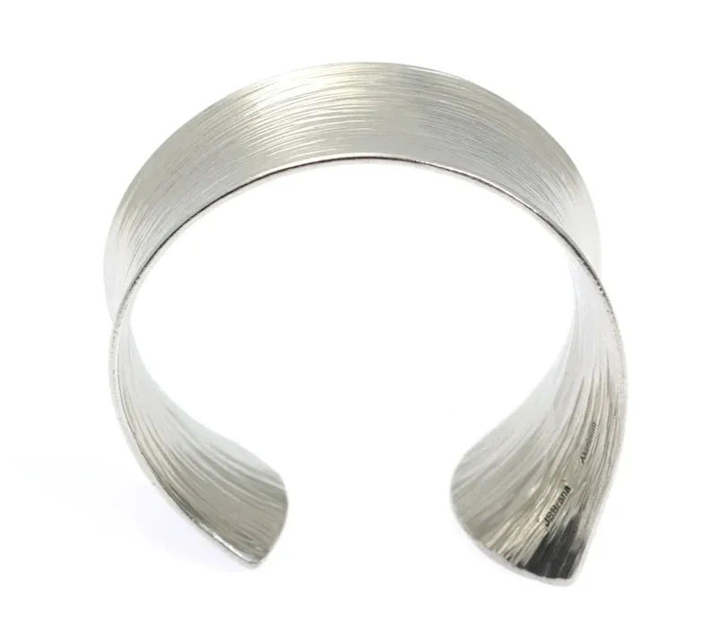 Tapered Bark Anticlastic Aluminum Bangle Bracelet