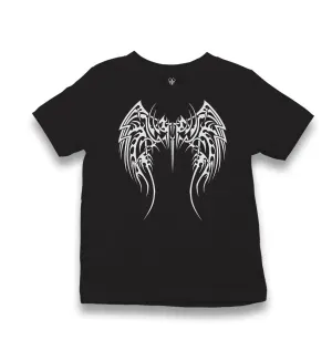 Tattoo Wings Kid's Black T-shirt