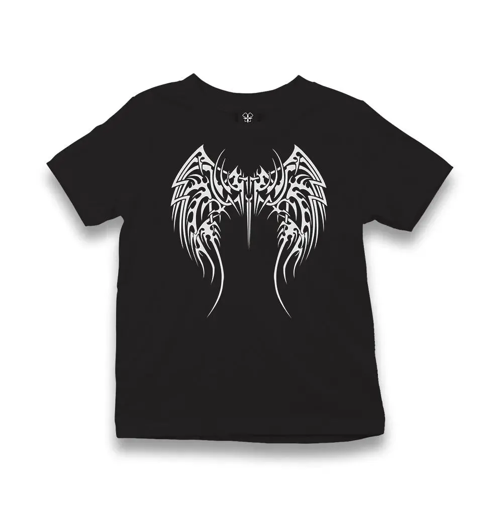 Tattoo Wings Kid's Black T-shirt