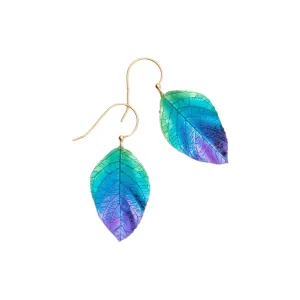 Teal Purple Elm Earrings