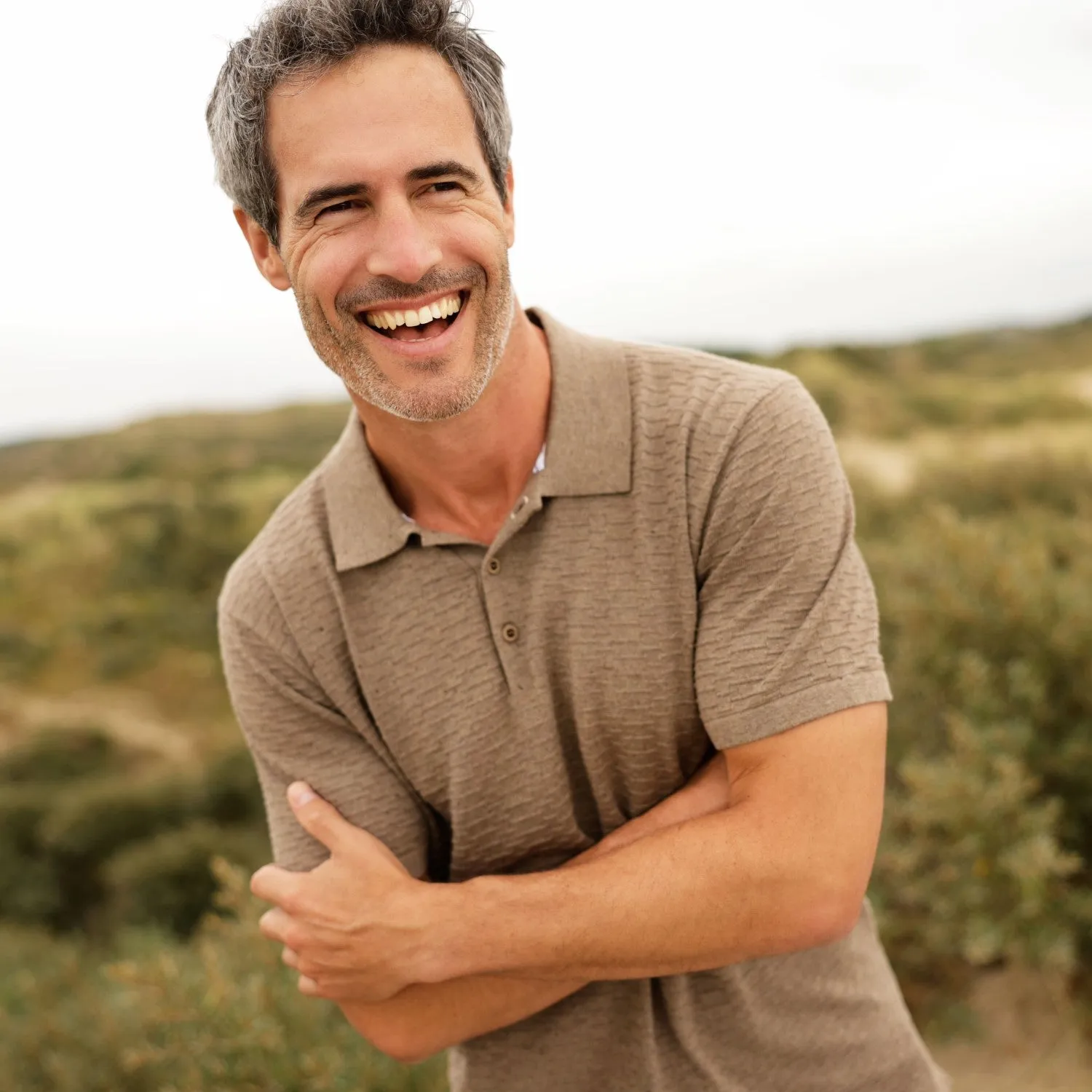 Textured-knit cotton polo