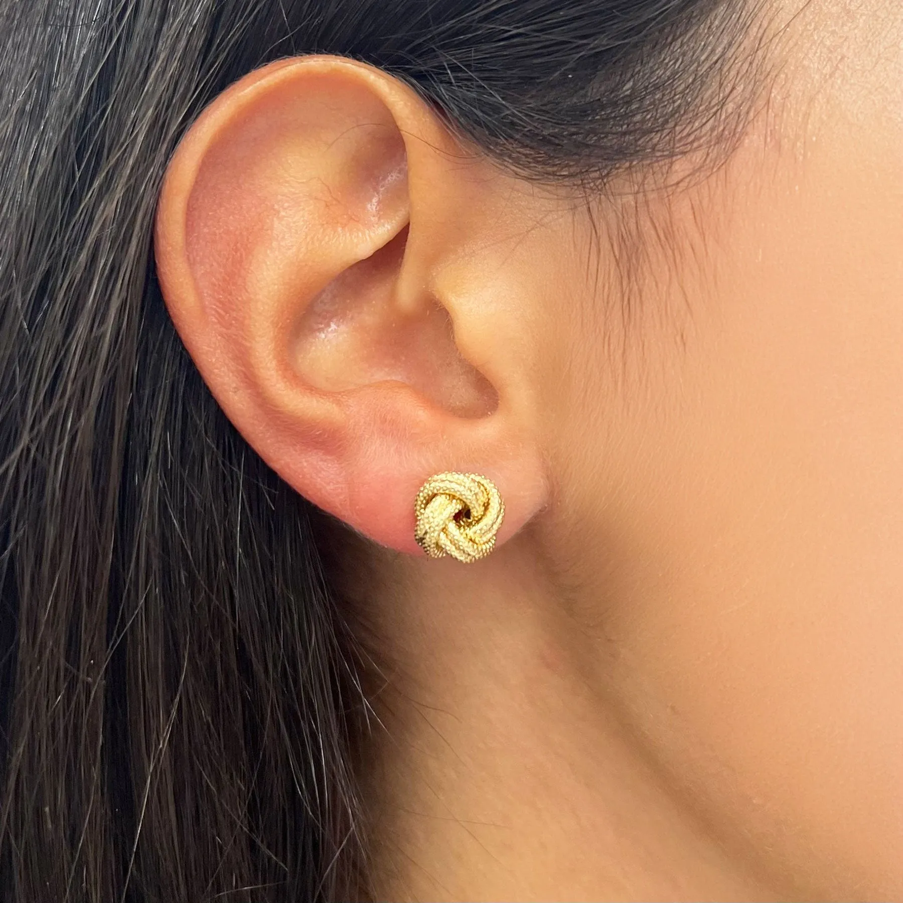 Textured Rope Knot Stud Earrings