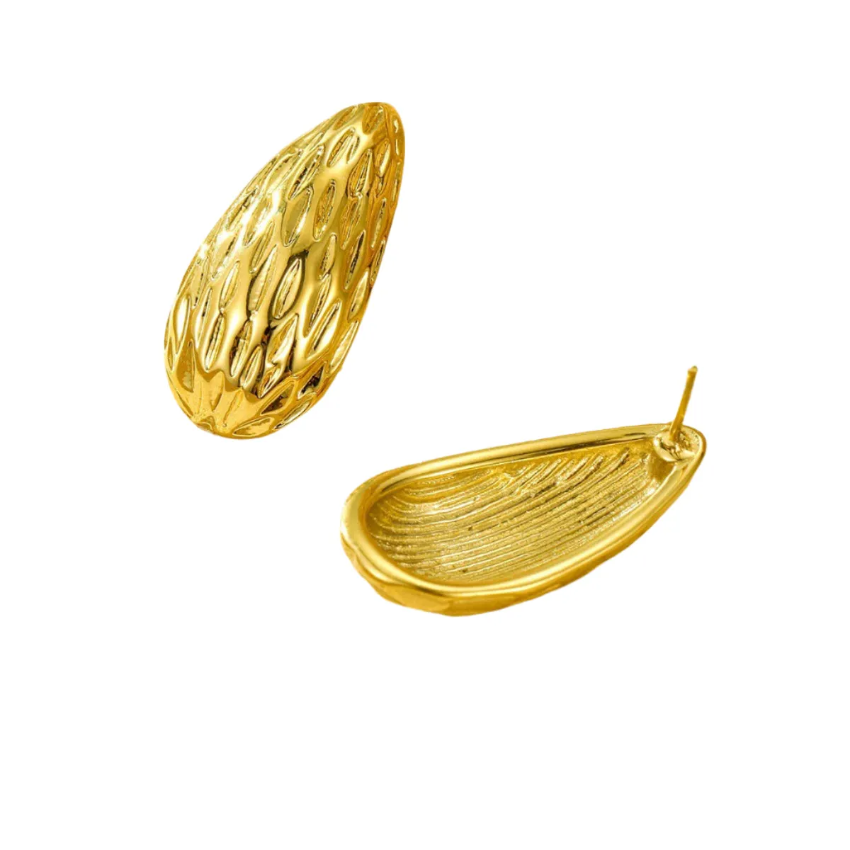 Textured Teardrop Studs