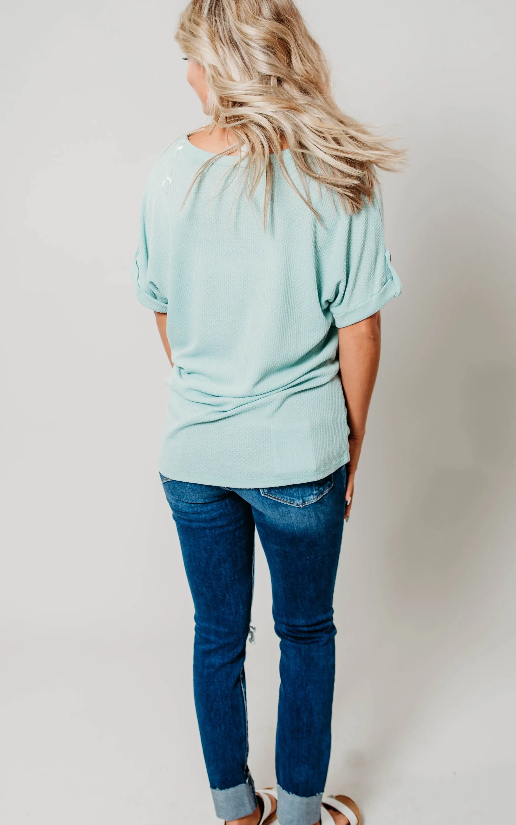 Textured V-Neck Top - Final Sale