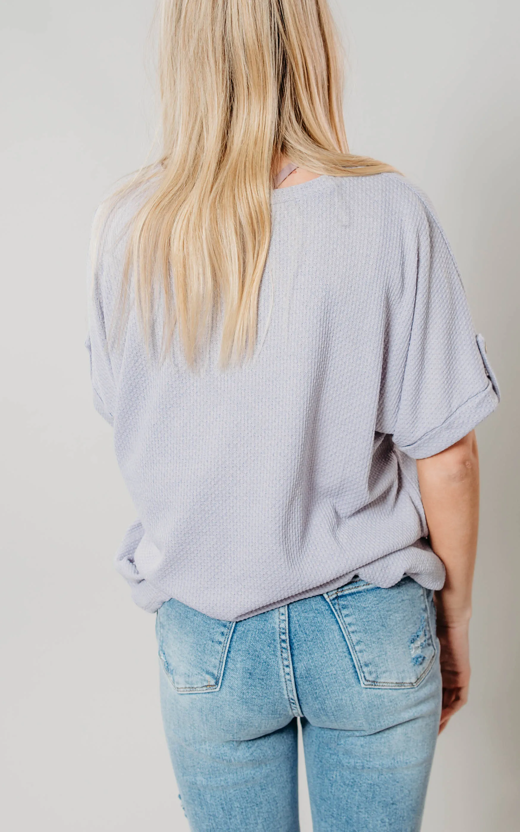 Textured V-Neck Top - Final Sale
