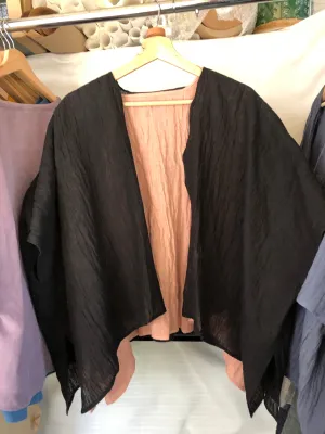 The Odette Linen Crinkle Shrug|Black