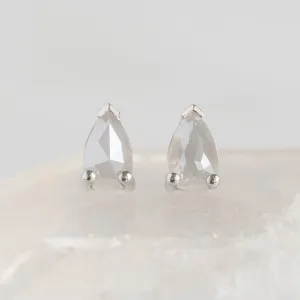 The Opalescent Icy White Diamond Stud Earrings | 10K White Gold
