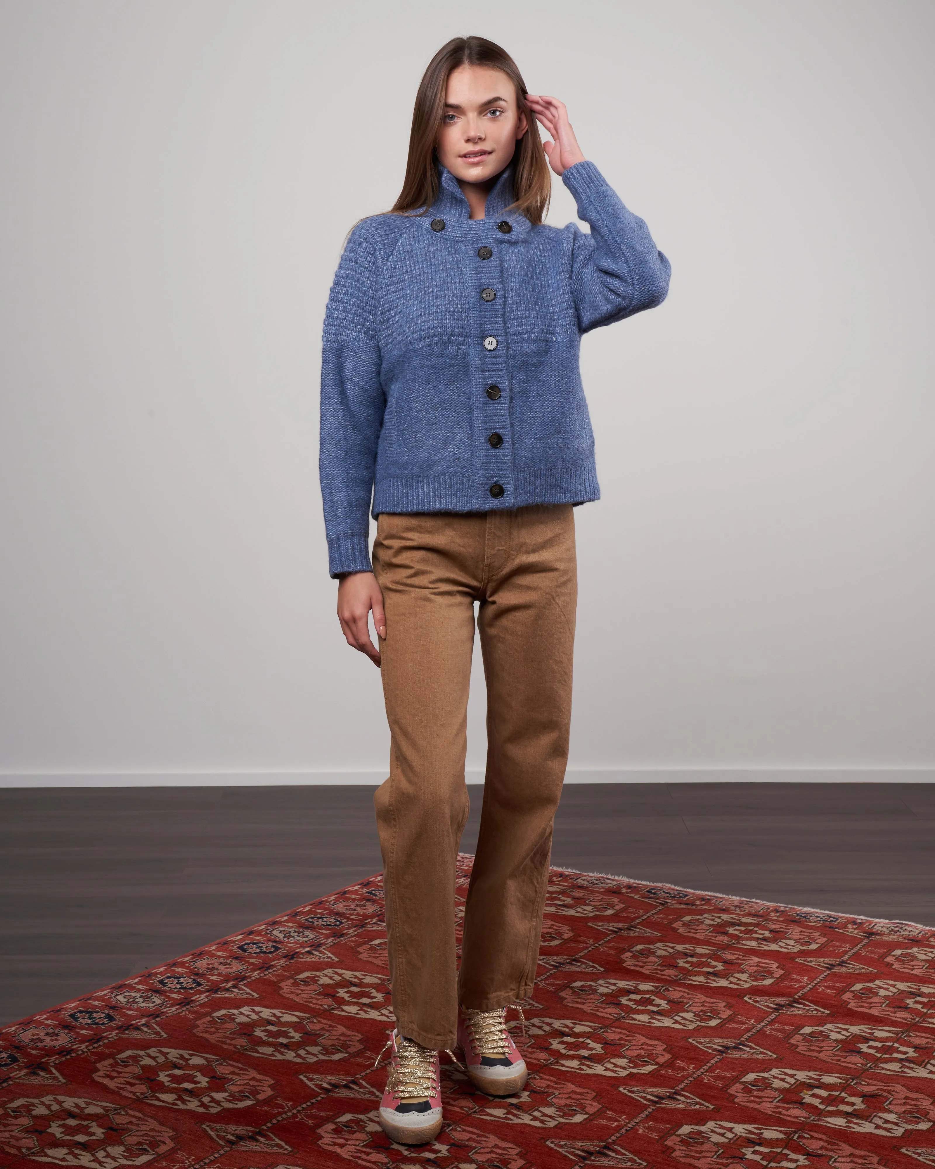 the shrunken hearth cardigan - saltwater blue