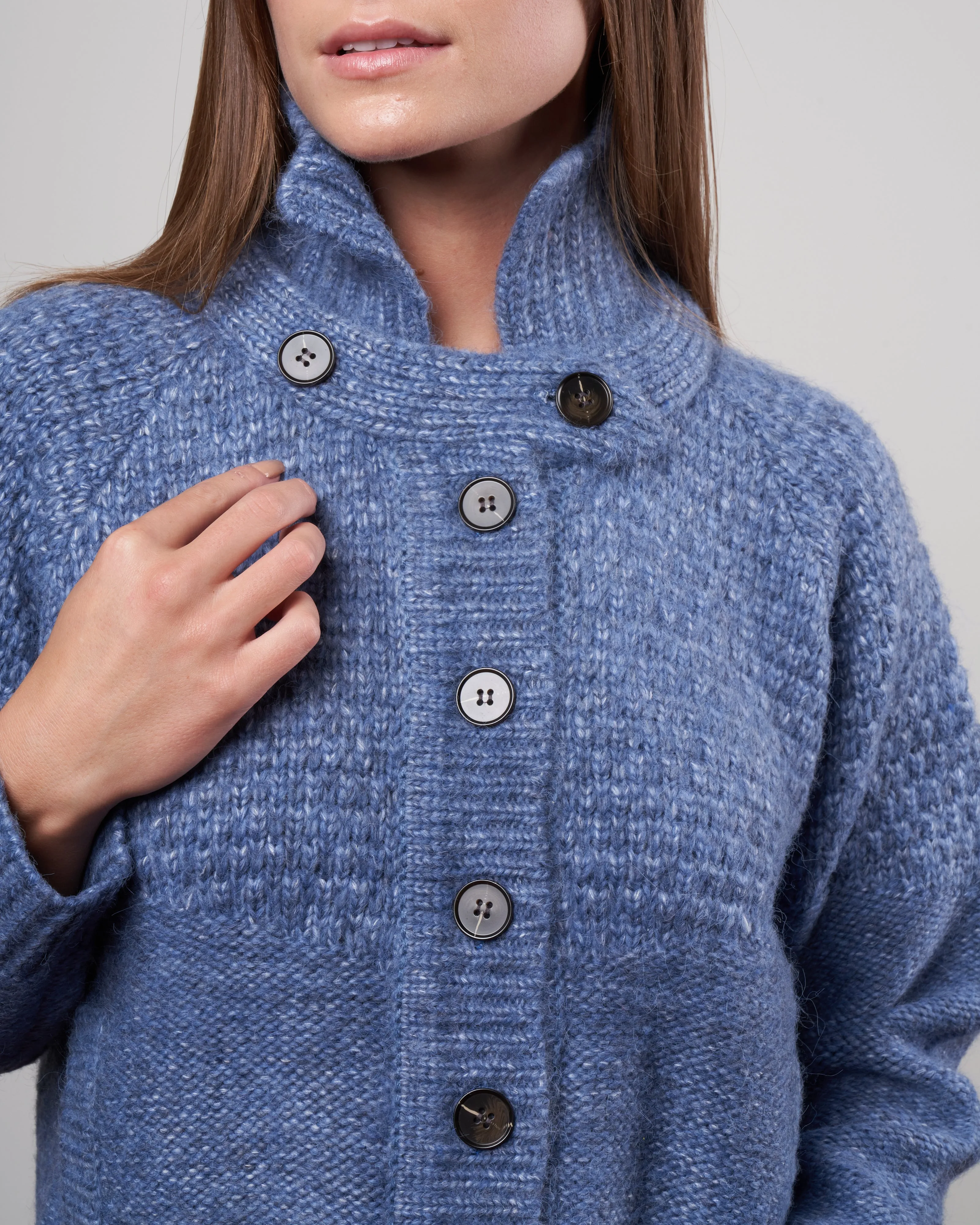 the shrunken hearth cardigan - saltwater blue