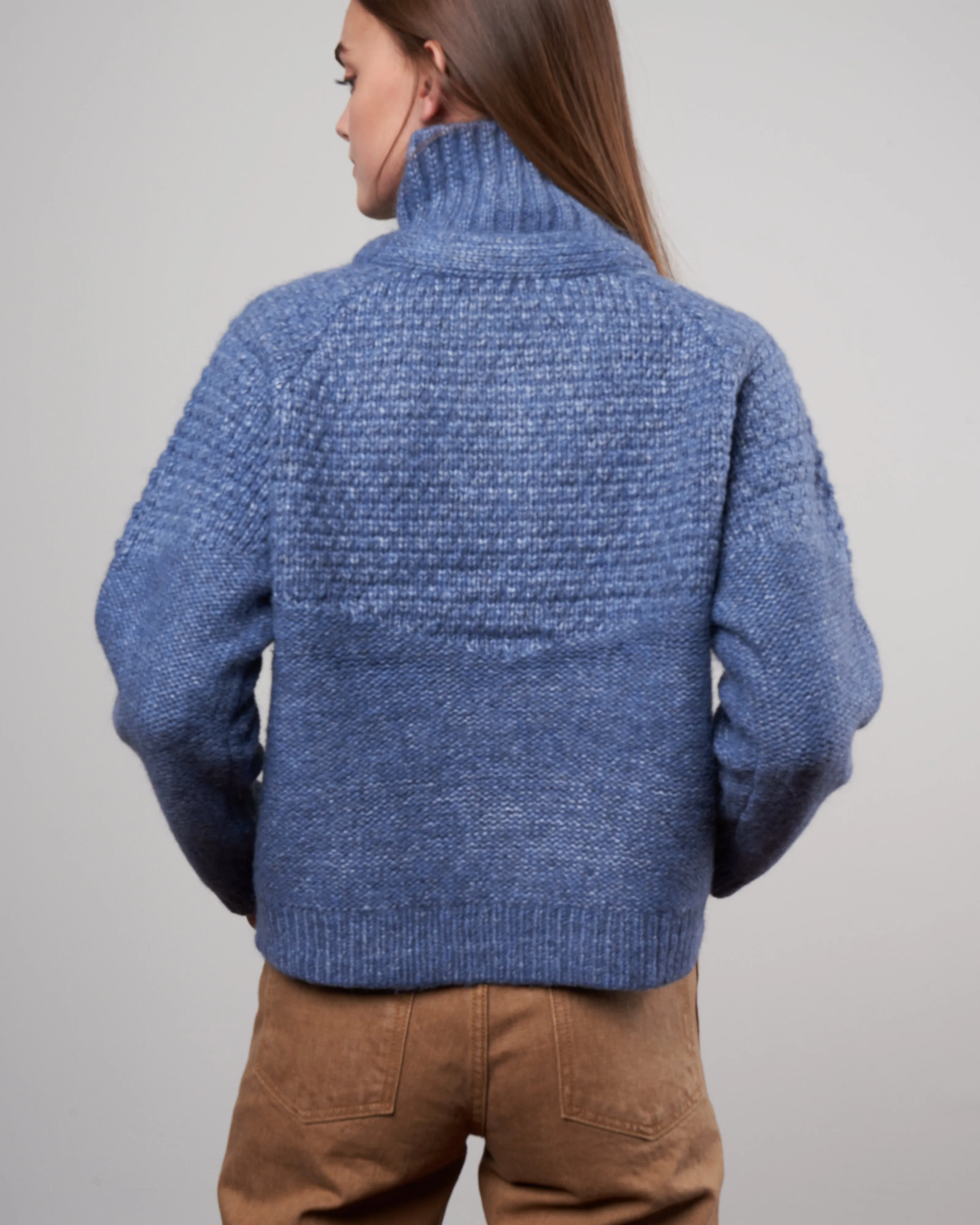 the shrunken hearth cardigan - saltwater blue