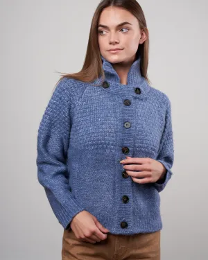 the shrunken hearth cardigan - saltwater blue