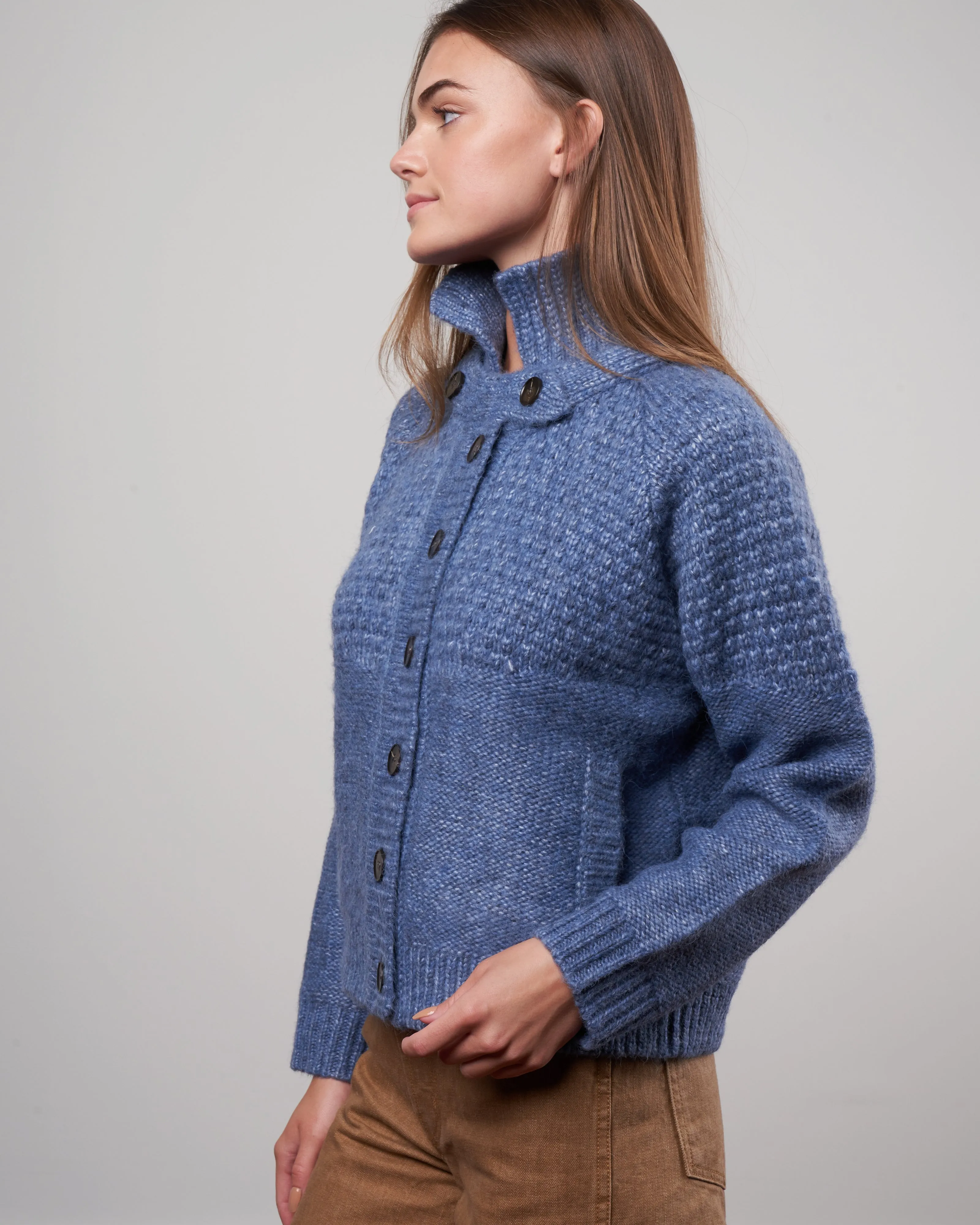 the shrunken hearth cardigan - saltwater blue