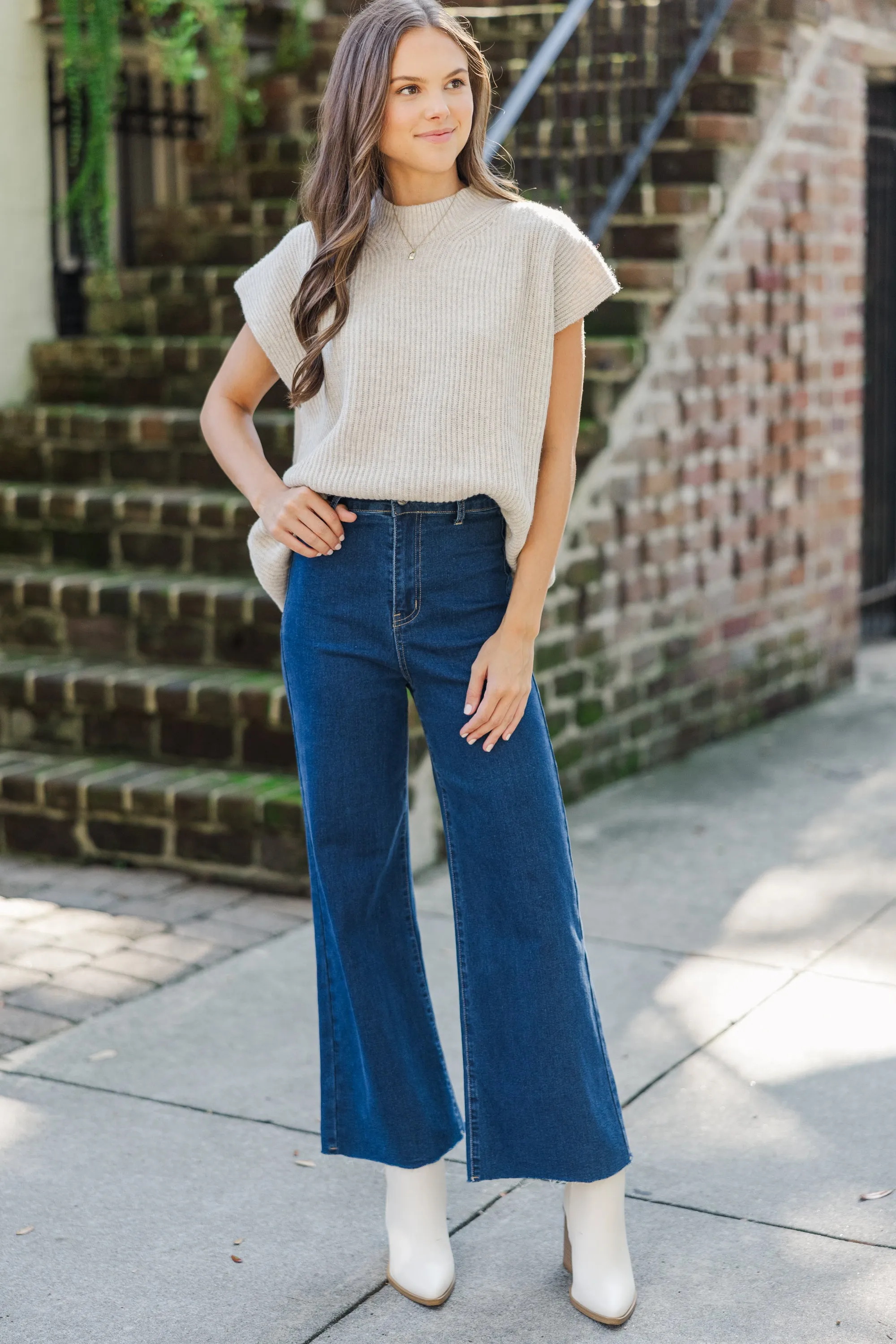 The Slouchy Oatmeal Short Sleeve Sweater