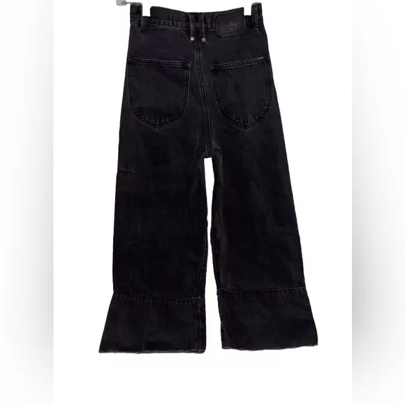 Thrills Jeans Wide Leg High Rise Slim Waist Black Canyon Size 24 Cotton DenimEUC