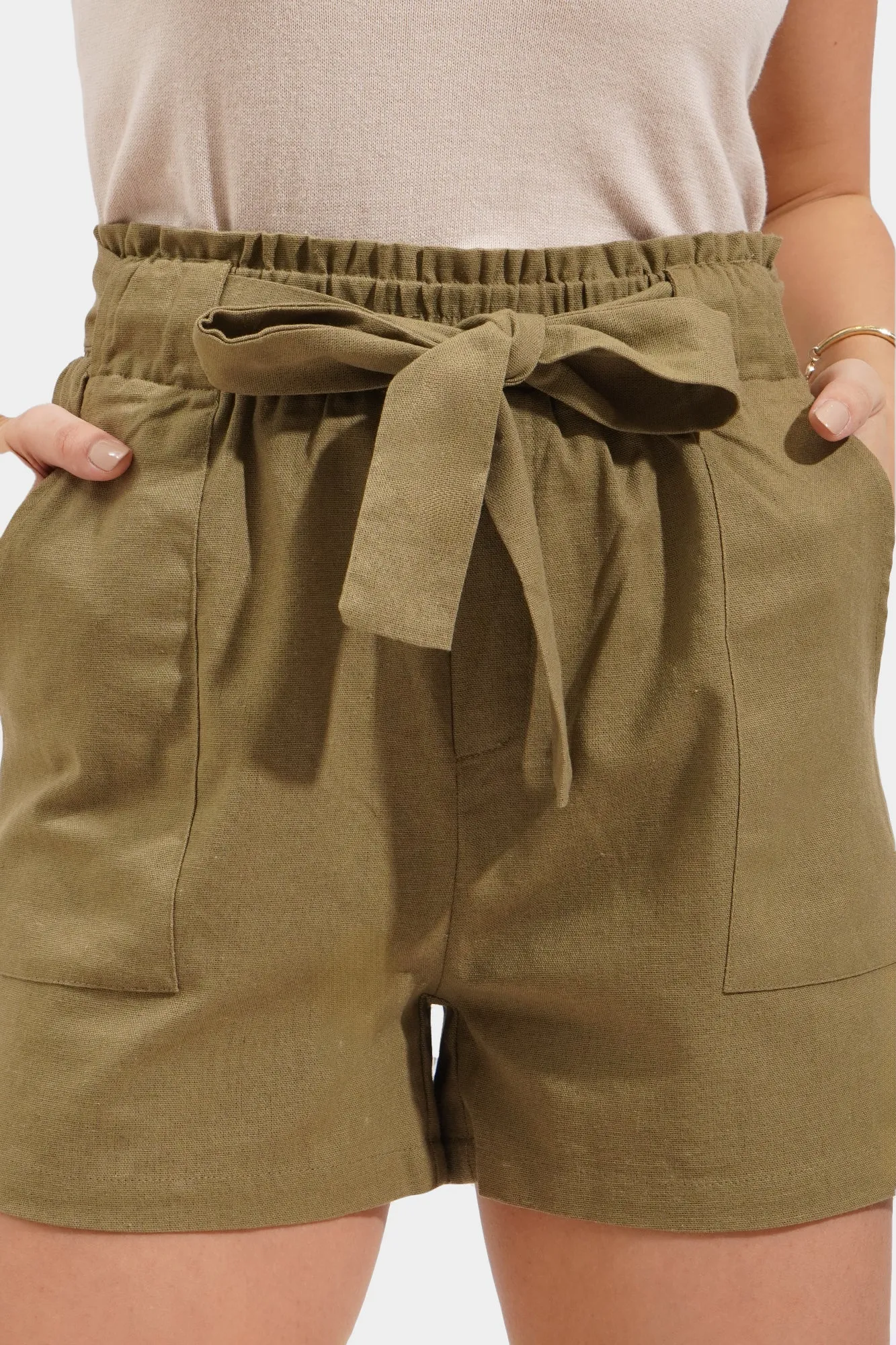Tie Waist PaperBag Cozy Shorts