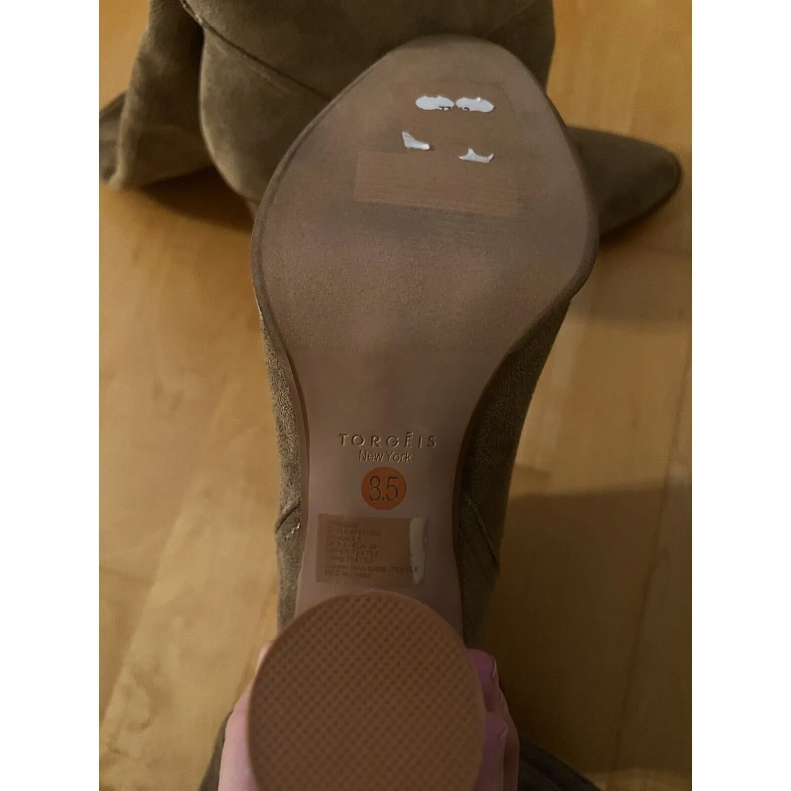 Torgeis Women's Suede Leather Treasure Tan Camel Knee High Pull-On Boots – Size 8.5