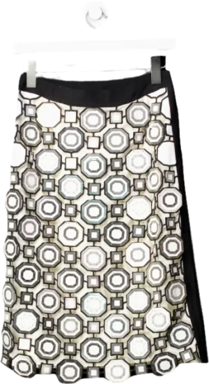 Tory Burch Cream The Gloria Skirt With Metal Embellishment UK 4
