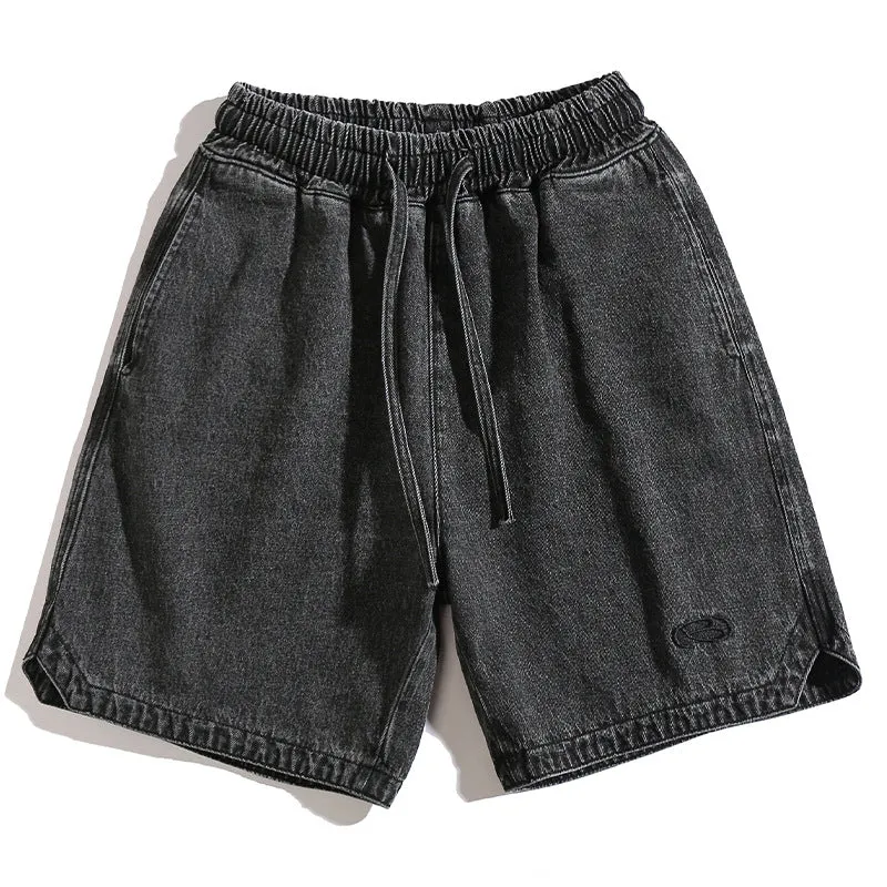 Triangle Split Design Denim Shorts