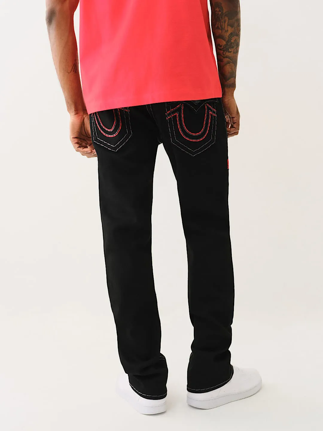 True Religion Men Black Straight Fit Solid Jeans