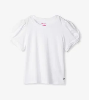 Twisted Sleeve Tee | White