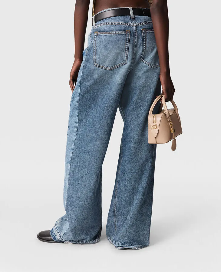 Two Tone Slouchy Straight Leg Jean