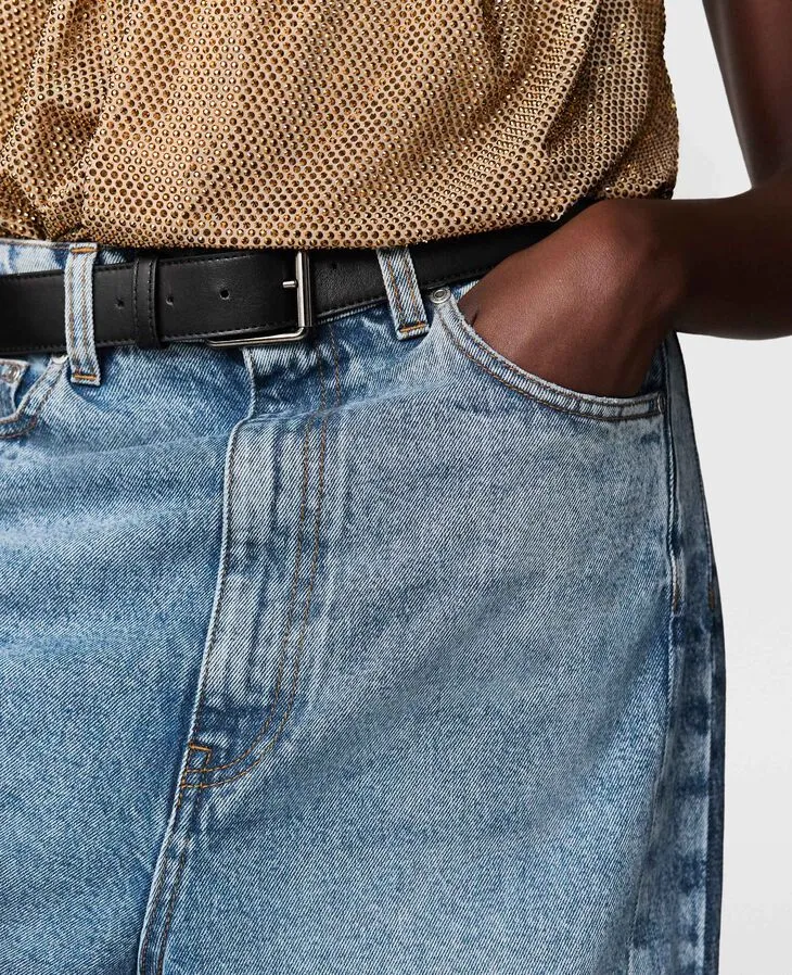 Two Tone Slouchy Straight Leg Jean