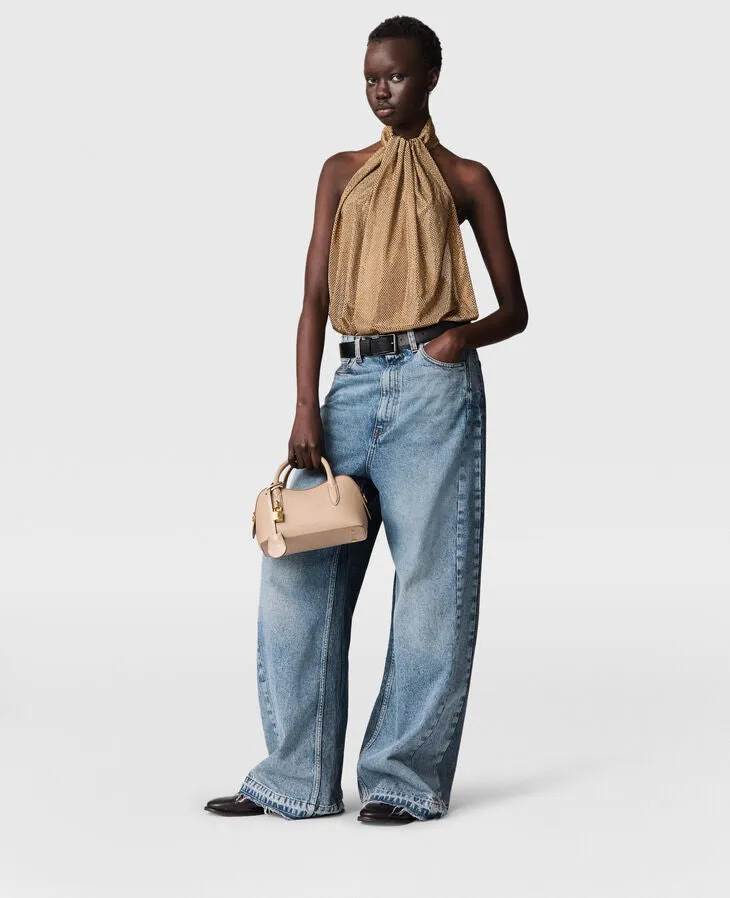 Two Tone Slouchy Straight Leg Jean