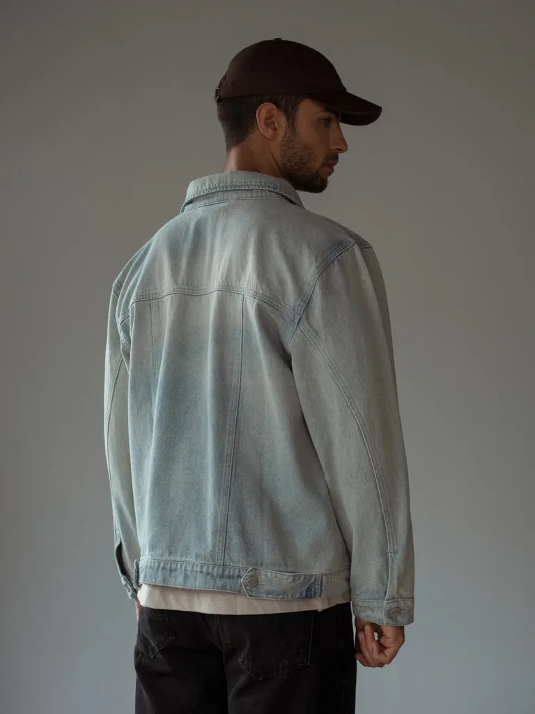 UNISEX DENIM JACKET - DIRTY ICE BLUE