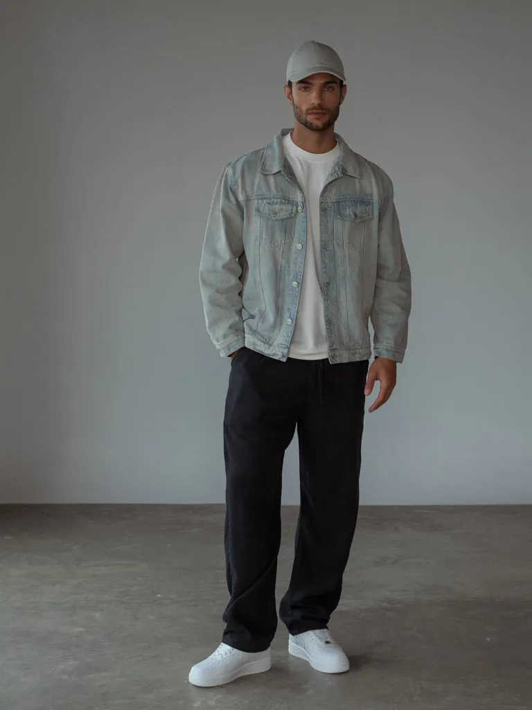 UNISEX DENIM JACKET - DIRTY ICE BLUE