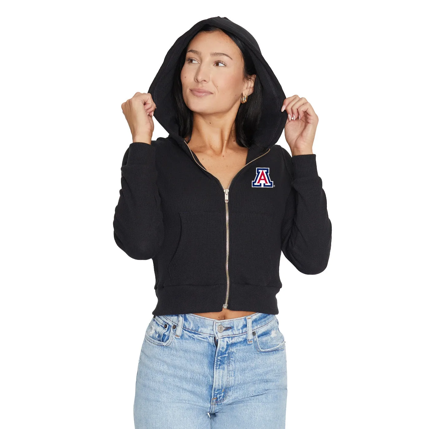 University of Arizona Waffle Knit Zip Up Hoodie