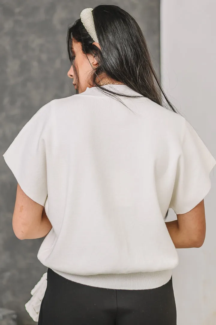Velora Dolman Sweater Knit Top | Off White