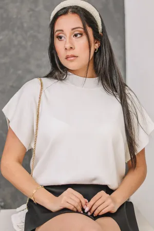 Velora Dolman Sweater Knit Top | Off White