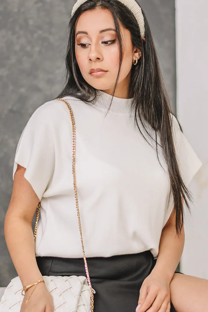 Velora Dolman Sweater Knit Top | Off White