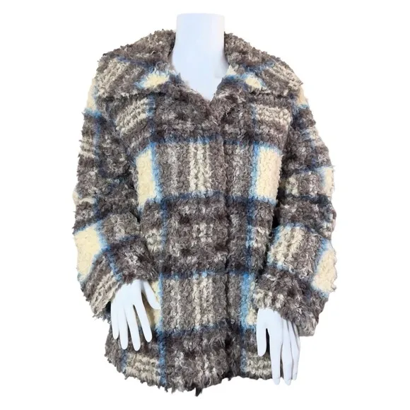 VELVET BY GRAHAM &amp; SPENCER ERICA PLAIDFAUX SHERPA JACKET $346