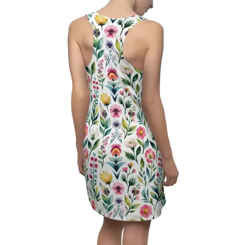 Vibrant Watercolor Floral Racerback Dress Wow Look