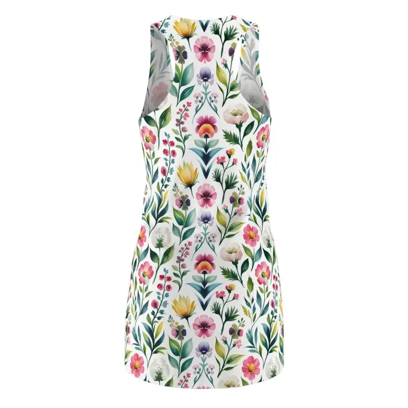 Vibrant Watercolor Floral Racerback Dress Wow Look