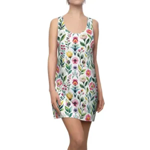 Vibrant Watercolor Floral Racerback Dress Wow Look