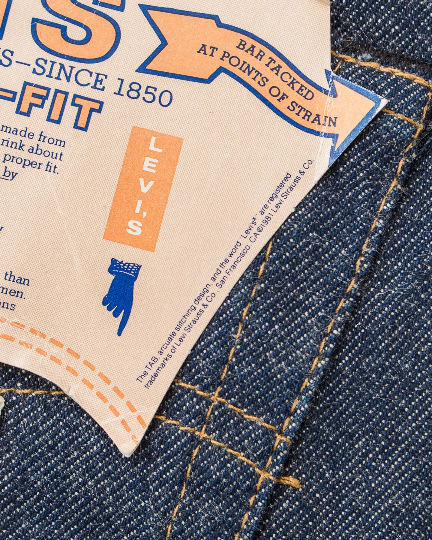 Vintage 1981 Deadstock Levi's 501 Red Line Selvedge Jeans W 28 / L 33