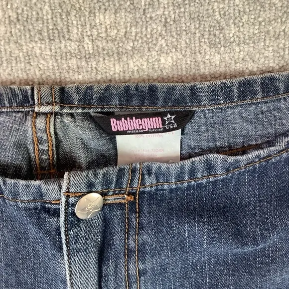 Vintage Bubblegum Flare Jeans with Lace-Up Detail Sz. Jr. 11