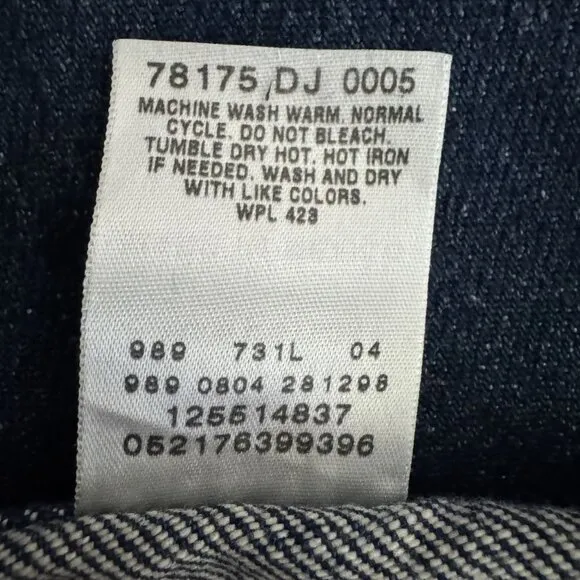 Vintage Levi's 100% Cotton Dark Blue Denim Classic Relaxed Tapered Jeans Size 10
