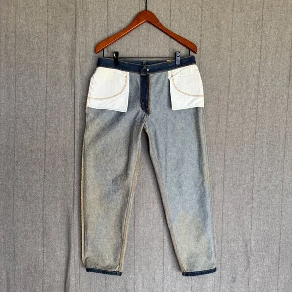 Vintage Levi's 100% Cotton Dark Blue Denim Classic Relaxed Tapered Jeans Size 10