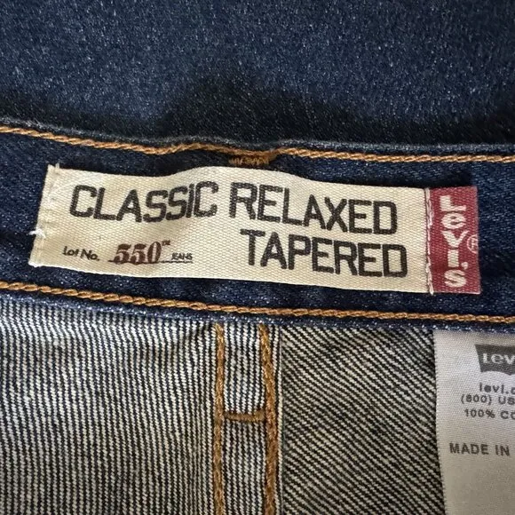 Vintage Levi's 100% Cotton Dark Blue Denim Classic Relaxed Tapered Jeans Size 10