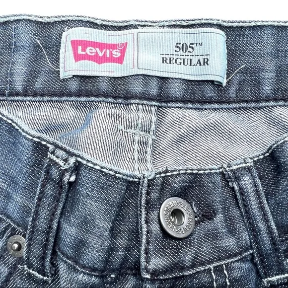 VINTAGE LEVI'S 505 black Denim Cutoff Shorts 24 0 2 Jean cut off xs