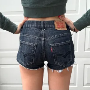 VINTAGE LEVI'S 505 black Denim Cutoff Shorts 24 0 2 Jean cut off xs