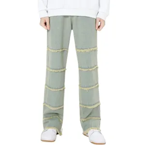 Vintage Raw Edge Washed Straight Jeans