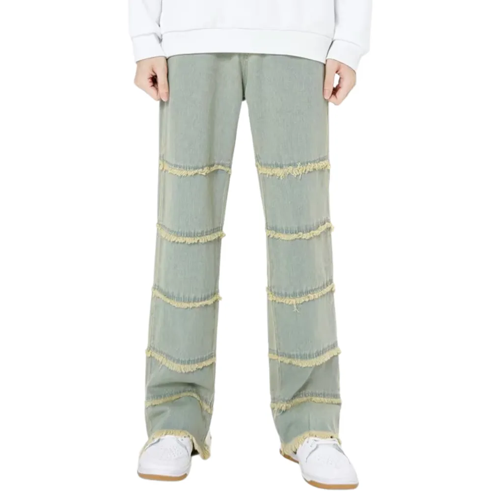 Vintage Raw Edge Washed Straight Jeans