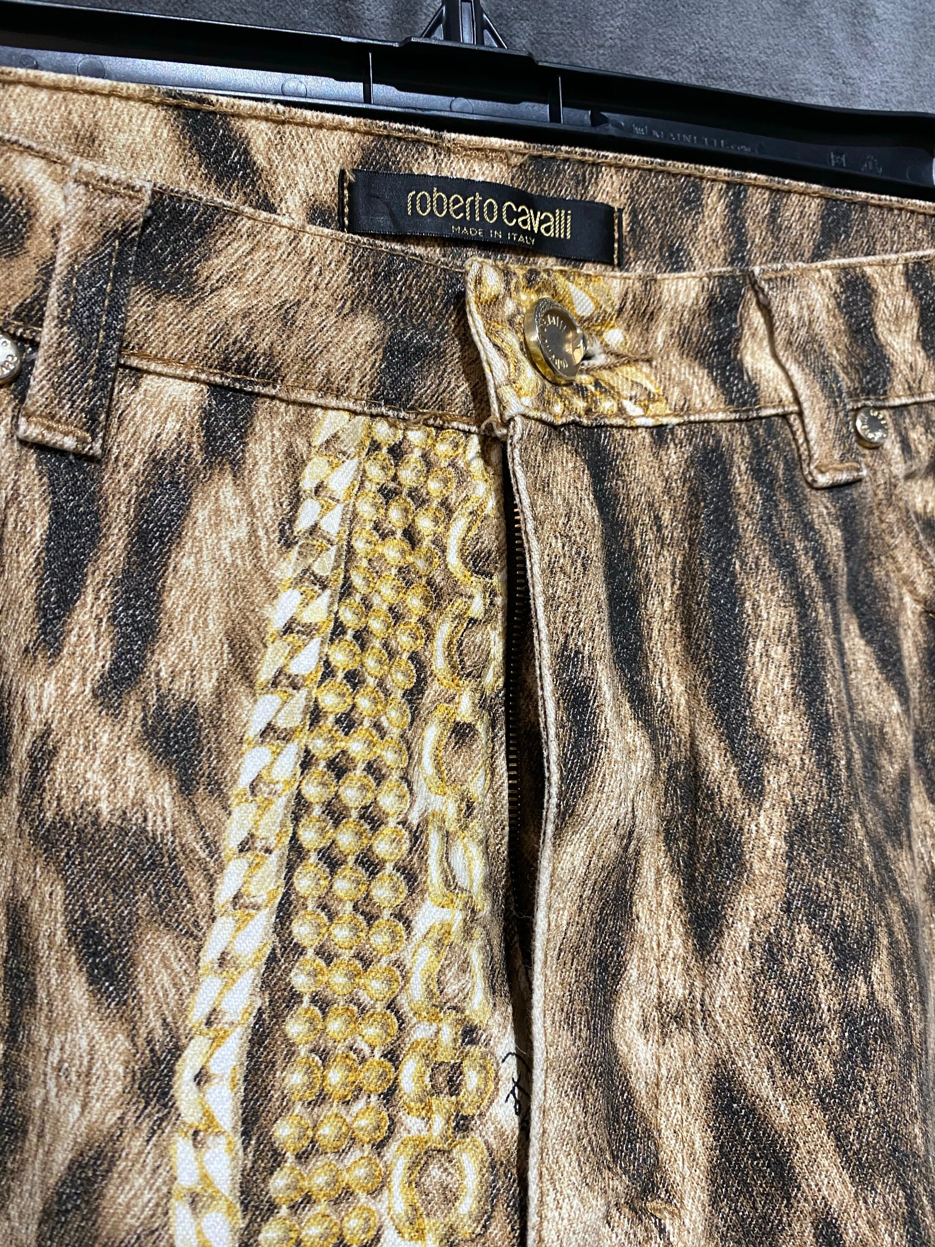 Vintage: Roberto Cavalli  Leopard coated Jeans