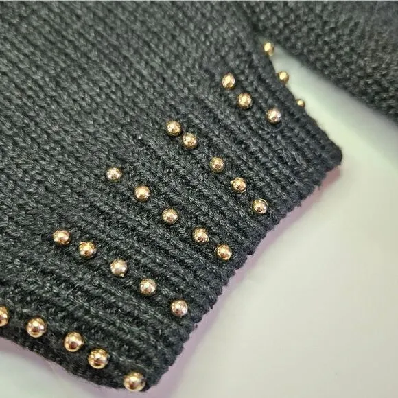 Vintage Victoria Jones Beaded Gold Embroidered Button Down Cardigan Sweater M