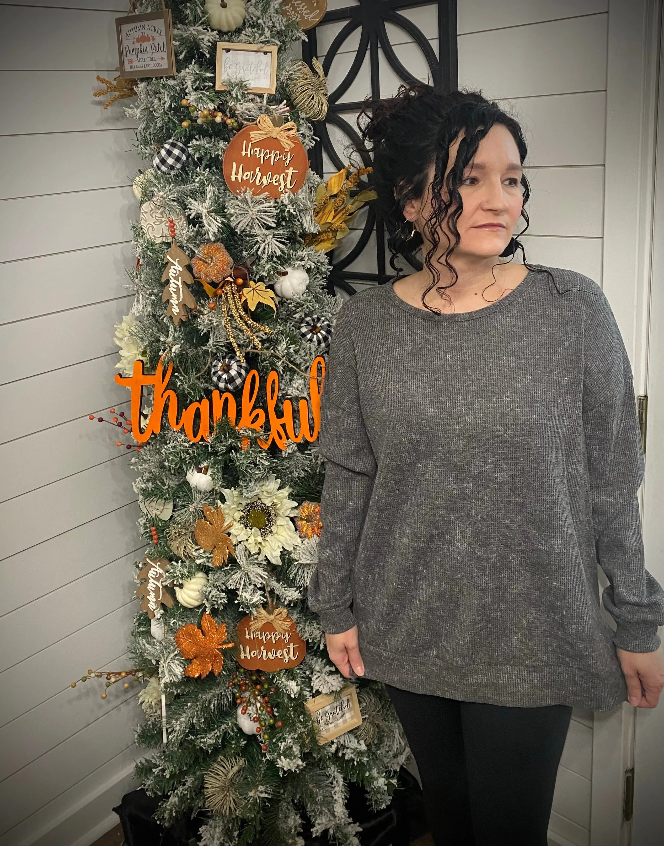 Waffle Knit Oversized Top