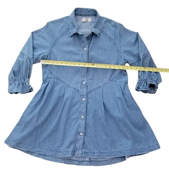 We the Free Hannah Denim Mini Dress Tunic Free People